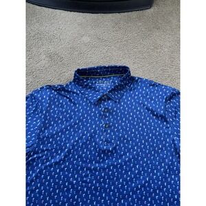 MAELREG Preformance Polo Men's Extra Large Blue Cocktail Print Stretch Golf